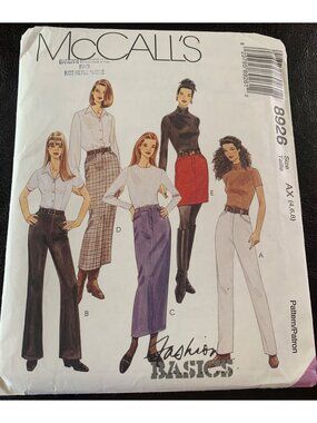 McCall's Misses Pants Skirt Sewing Pattern Size 4 6 8 8926 - Uncut